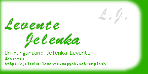 levente jelenka business card